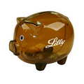 4"x3"x 3 1/2" Brown Piggy Bank